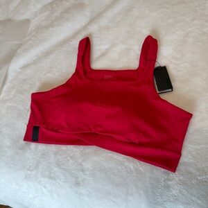 UNRL Red Scoop Sports Bra - Supportive Everyday Workout Top